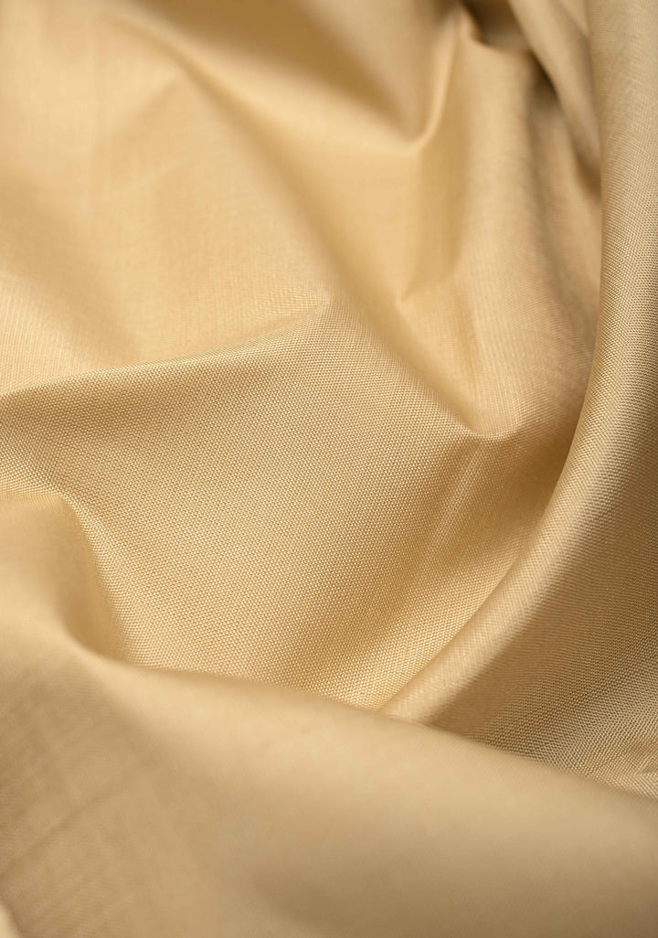 Korvai Weave Kanjivaram Pure Silk Saree in Off White with Ganga Jamuna Short Width Borders | SILK MARK CERTIFIED