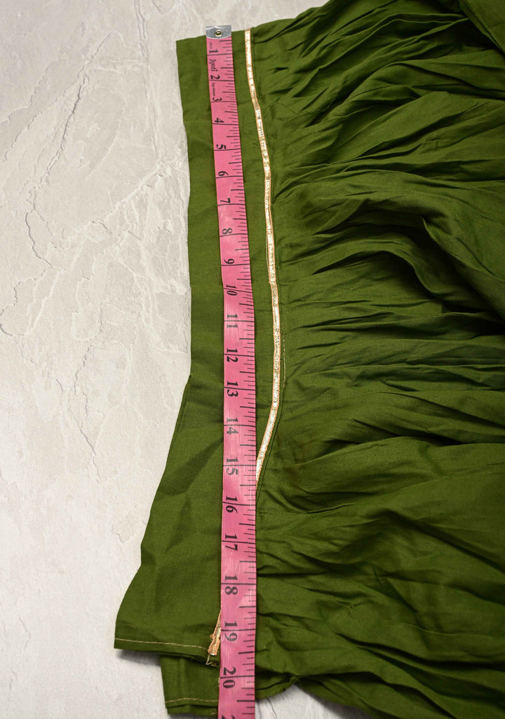 9.25 Meter Mega Flare Kalidaar Sap Green Cotton Skirt with Gotta Border , Ready to ship