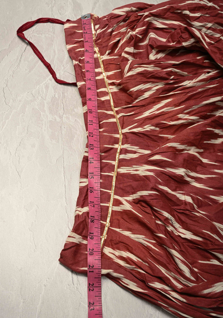 Mega Flare Kalidaar Brown Cotton Skirt with Block Print and Wide Border , Ready to ship