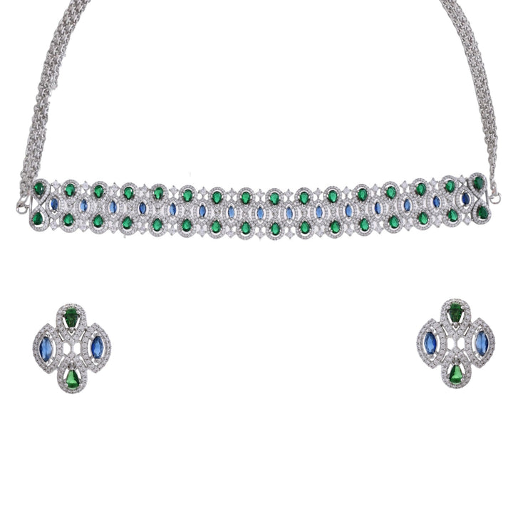 Starlight Aurora Choker Necklace Set | SHOBITAM