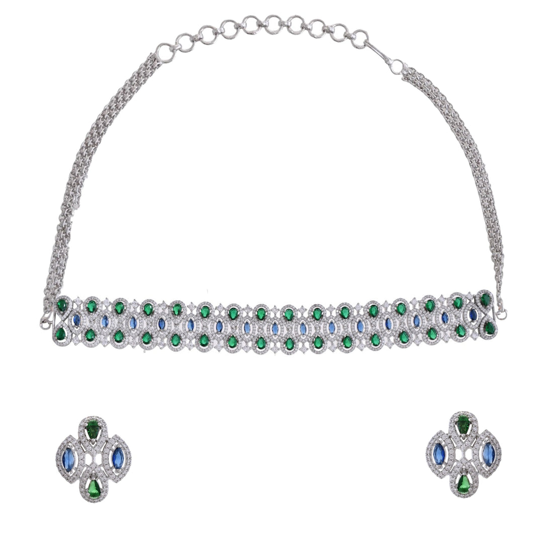 Starlight Aurora Choker Necklace Set | SHOBITAM
