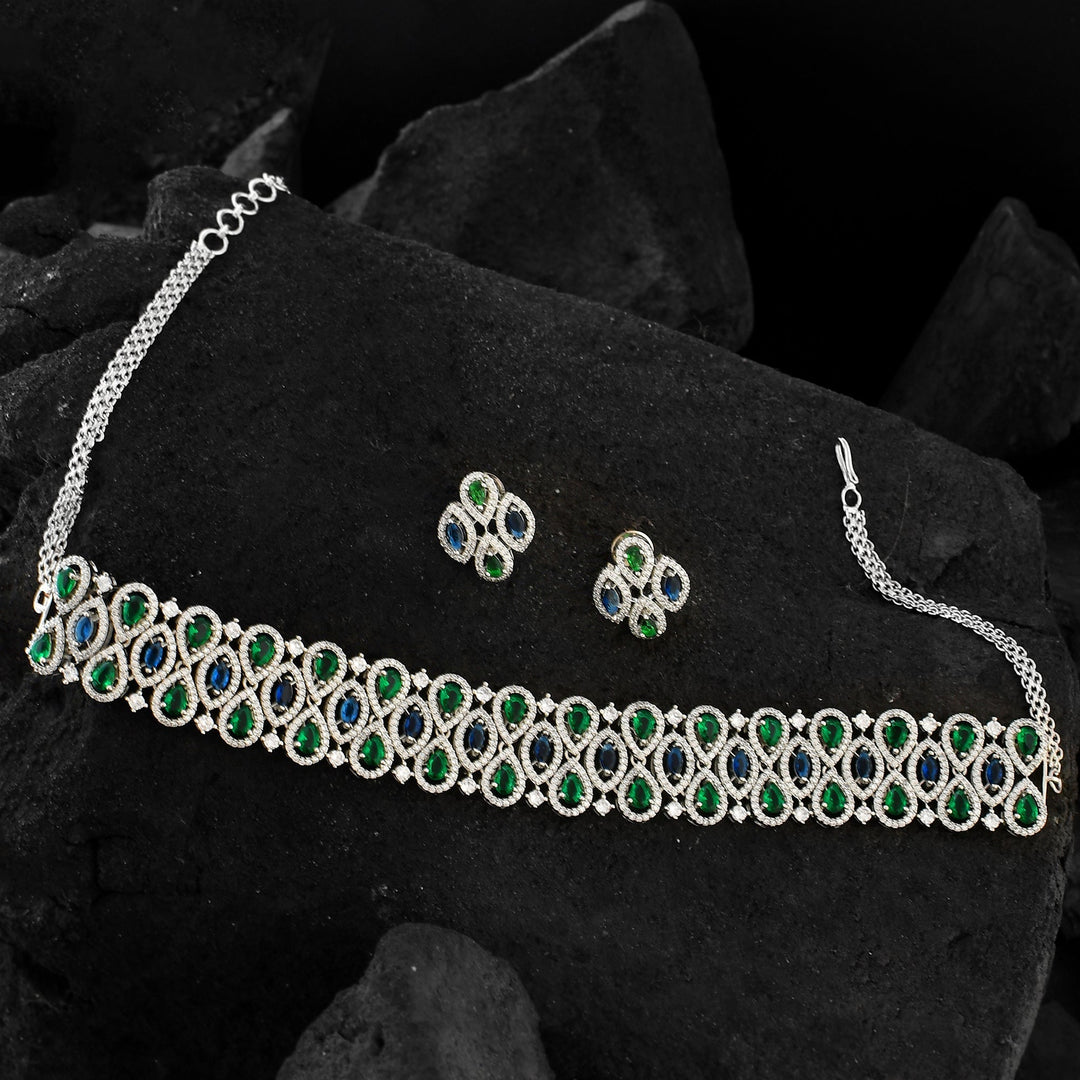 Starlight Aurora Choker Necklace Set | SHOBITAM