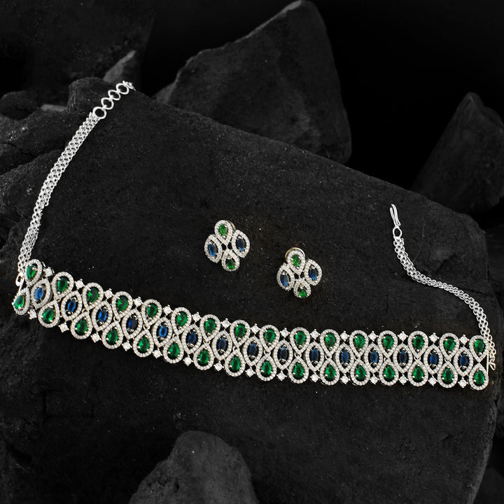 Starlight Aurora Choker Necklace Set | SHOBITAM