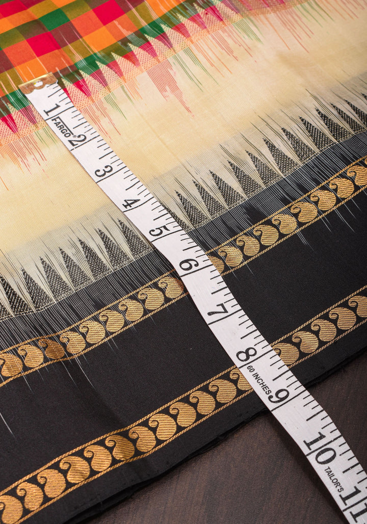 Exquisite Classic Kanjeevaram Multicolor Checks Saree in 9" Border | SILK MARK CERTIFIED