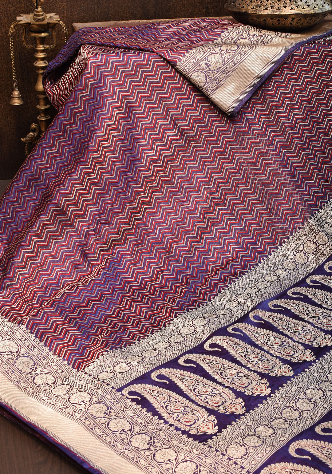 Banarasi Zari Brocade Pure Katan Silk Saree in Purple| SILK MARK CERTIFIED