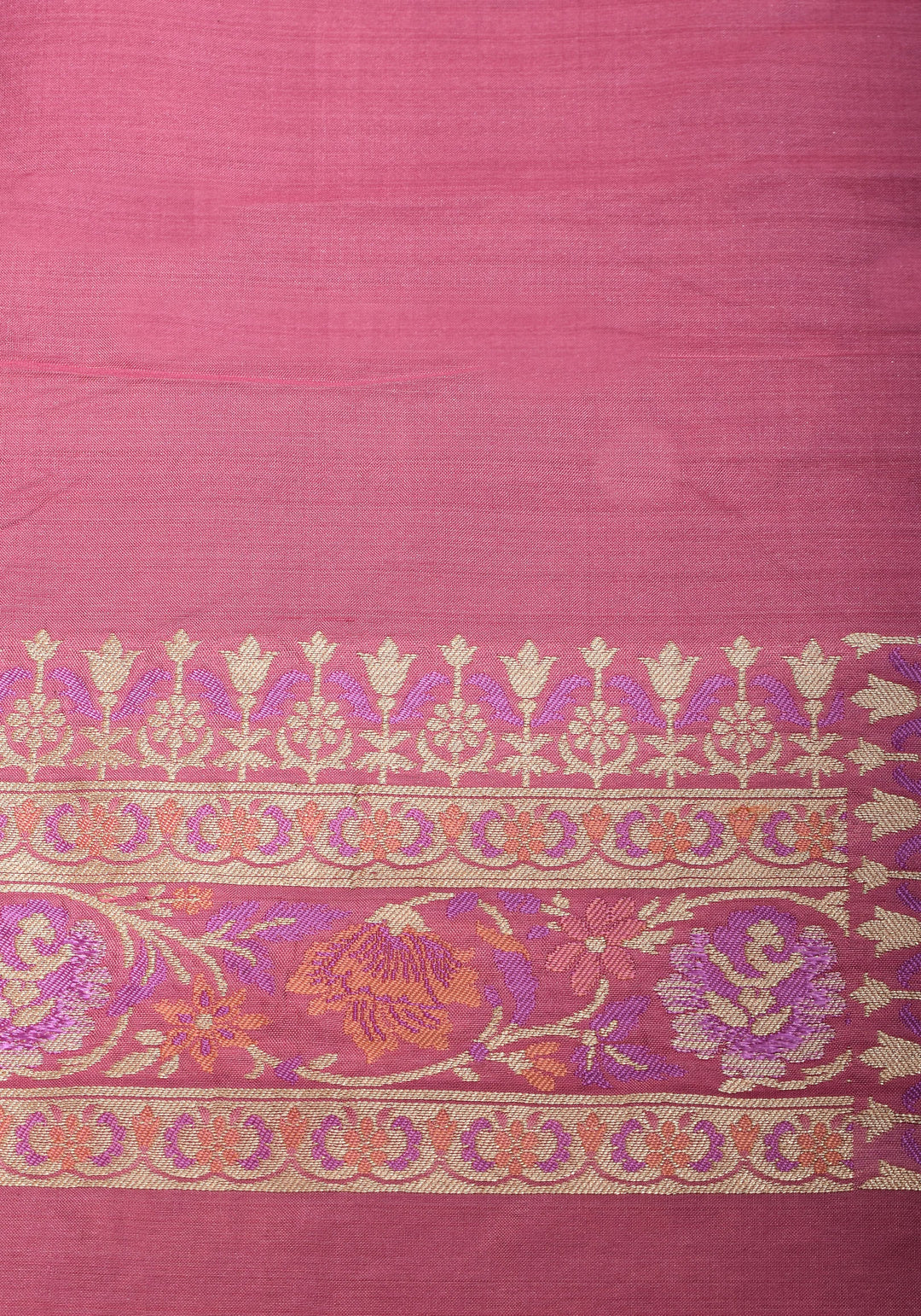 Authentic Banarasi Meenakari blooming Floral Jaal Katan Silk Saree in Dusty Pink | SILK MARK CERTIFIED