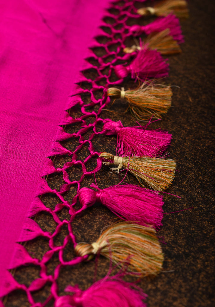 Pink Tanchoi Banarasi Satin Silk Saree with Floral Brocade | SILK MARK CERTIFIED