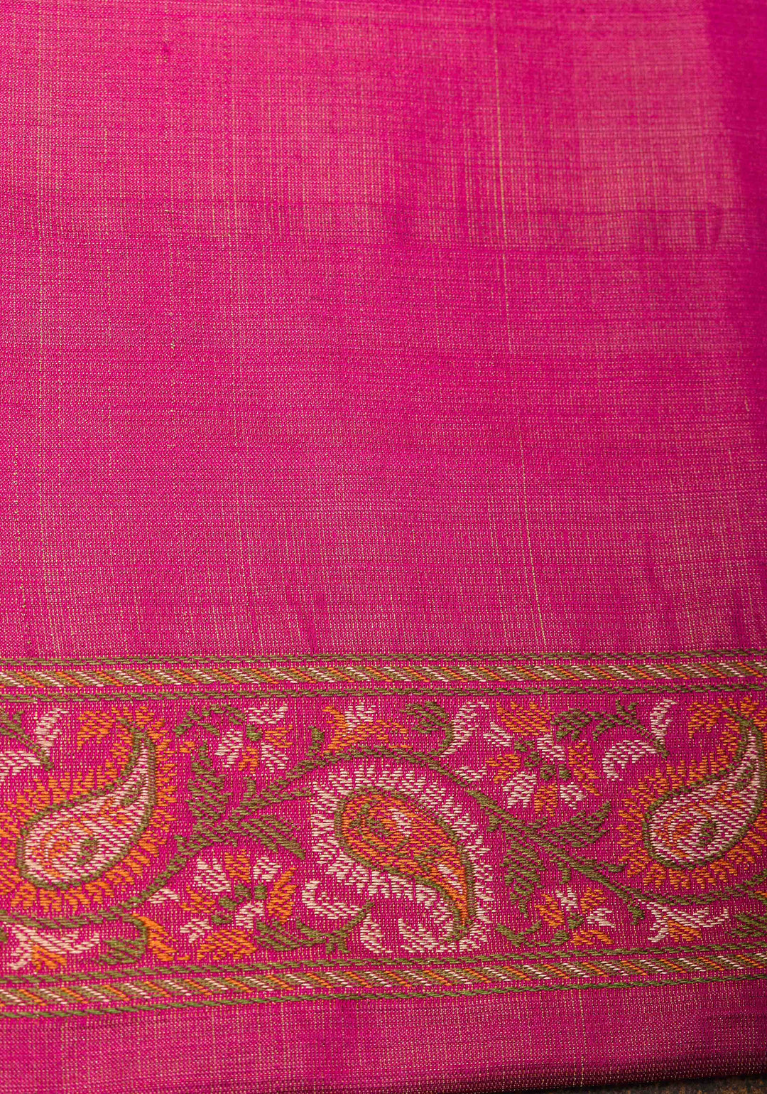 Pink Tanchoi Banarasi Satin Silk Saree with Floral Brocade | SILK MARK CERTIFIED