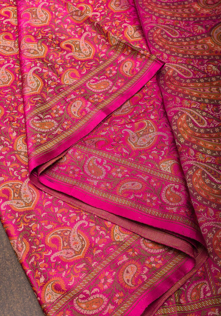 Pink Tanchoi Banarasi Satin Silk Saree with Floral Brocade | SILK MARK CERTIFIED