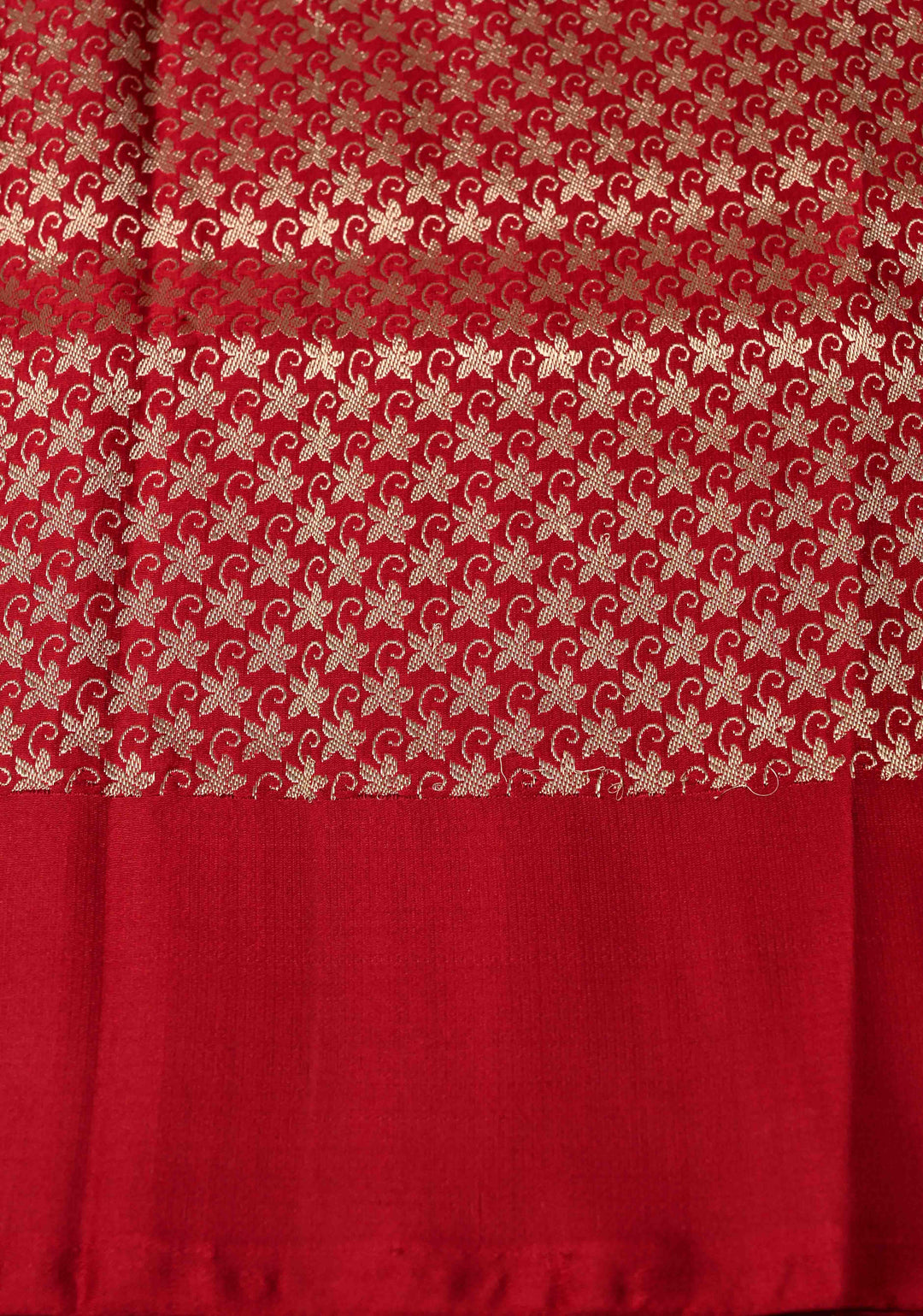 Blood Red Mashru Silk Saree with Zari Border | SILK MARK CERTIFIED