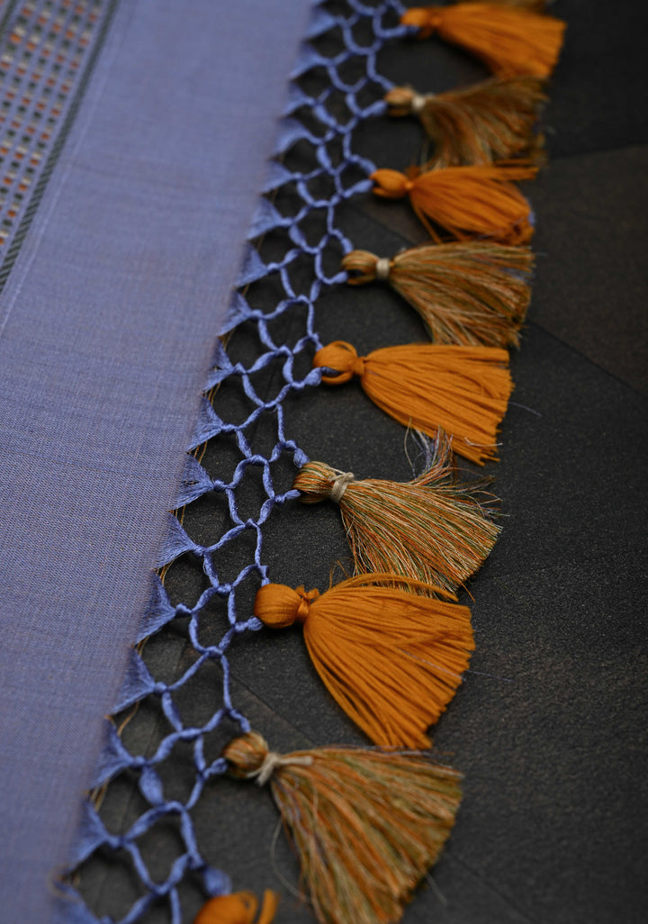 Pastel Blue Tanchoi Banarasi Satin Silk Saree with Floral Brocade Jaal | SILK MARK CERTIFIED