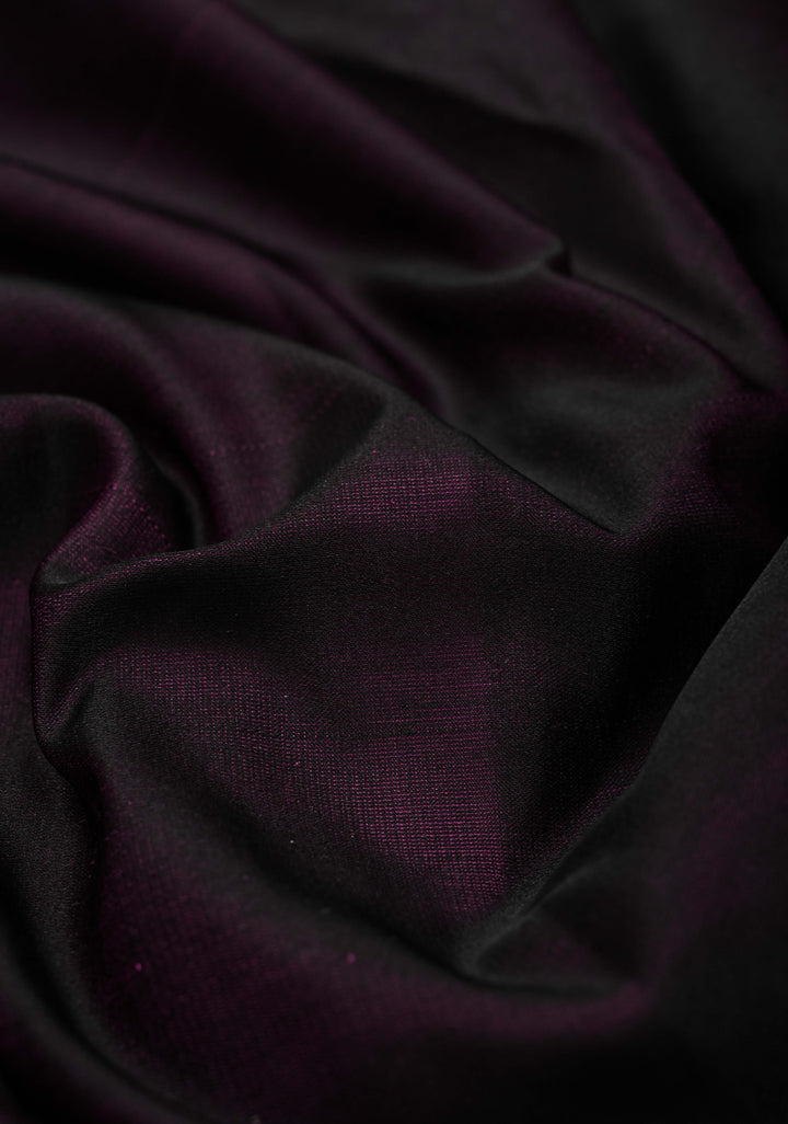 Purple Dual Tone Tanchoi Banarasi Saree in Pure Silk Satin and Zari Border | SILK MARK CERTIFIED
