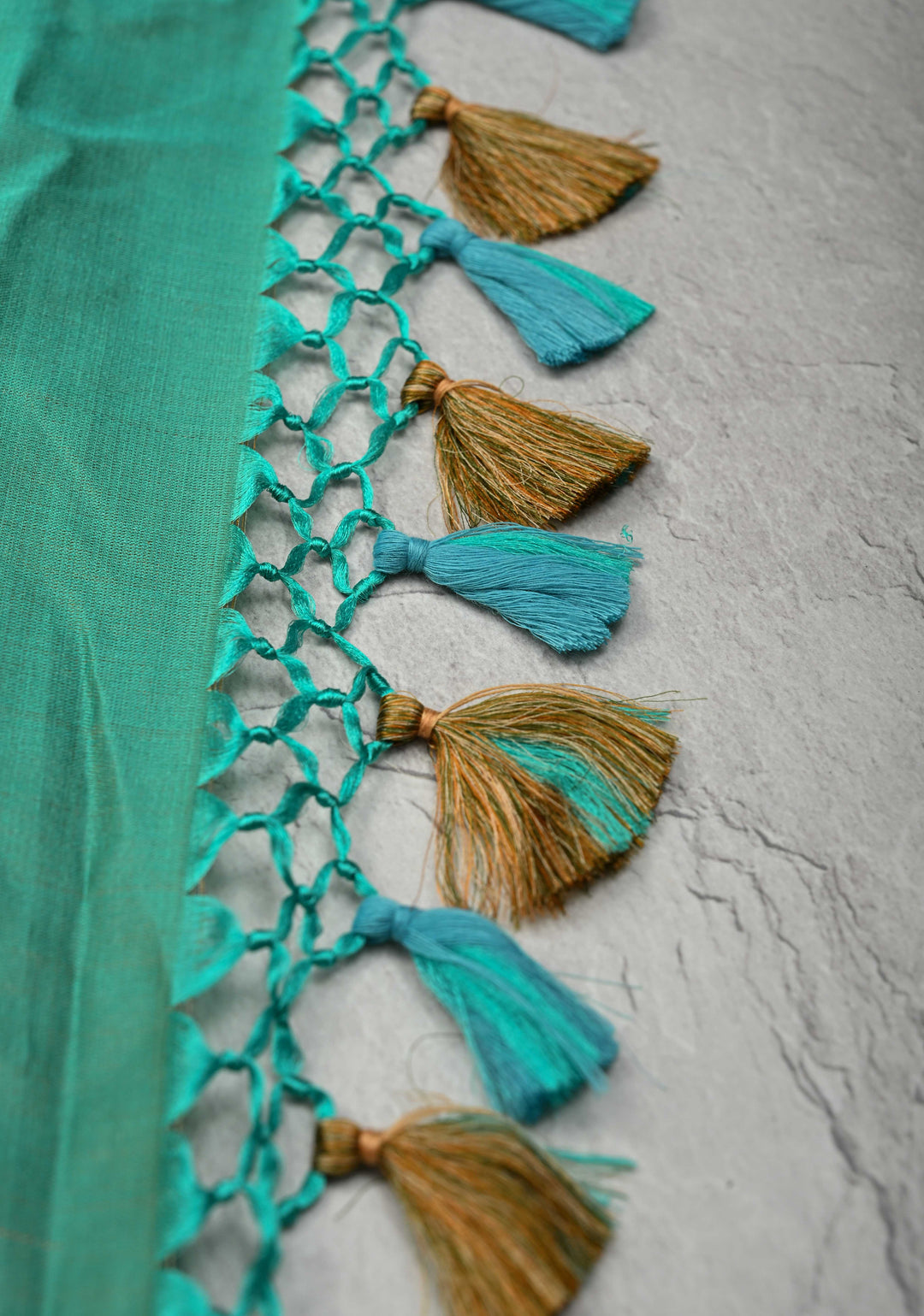 Turquoise Tanchoi Banarasi Satin Silk Saree with Floral Brocade Jaal | SILK MARK CERTIFIED