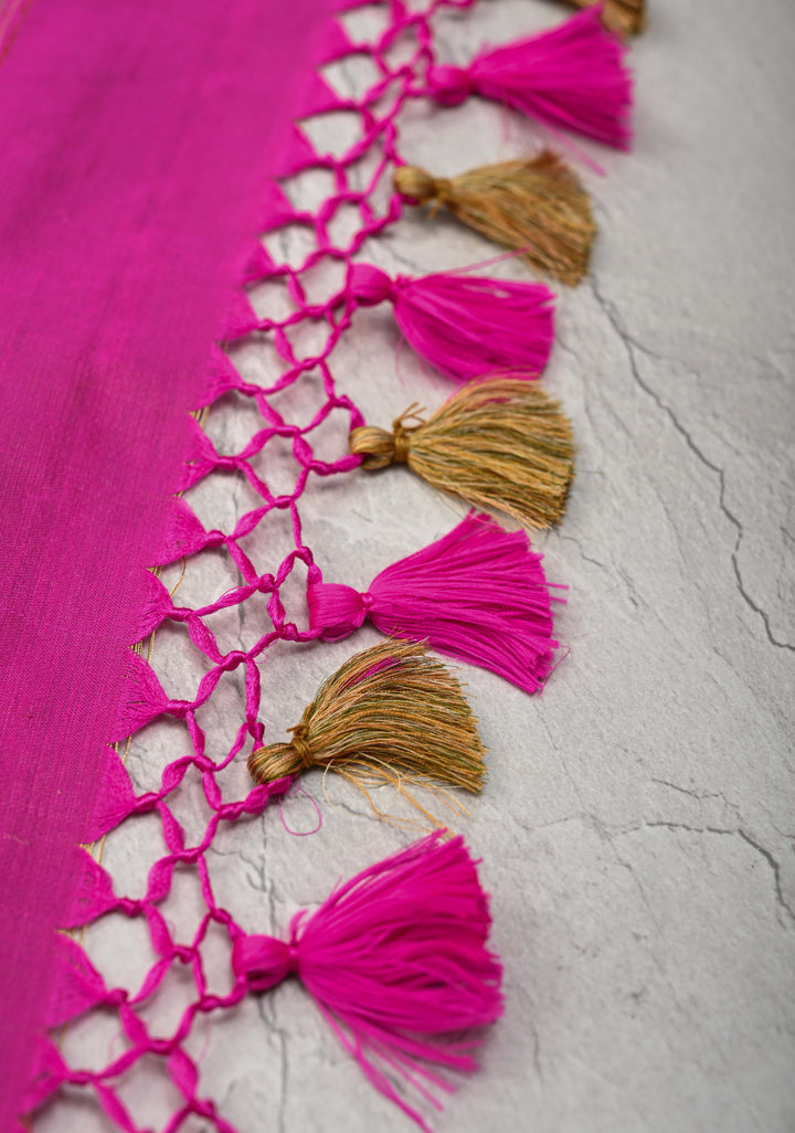 French Rose Tanchoi Banarasi Satin Silk Saree with Floral Brocade Jaal | SILK MARK CERTIFIED