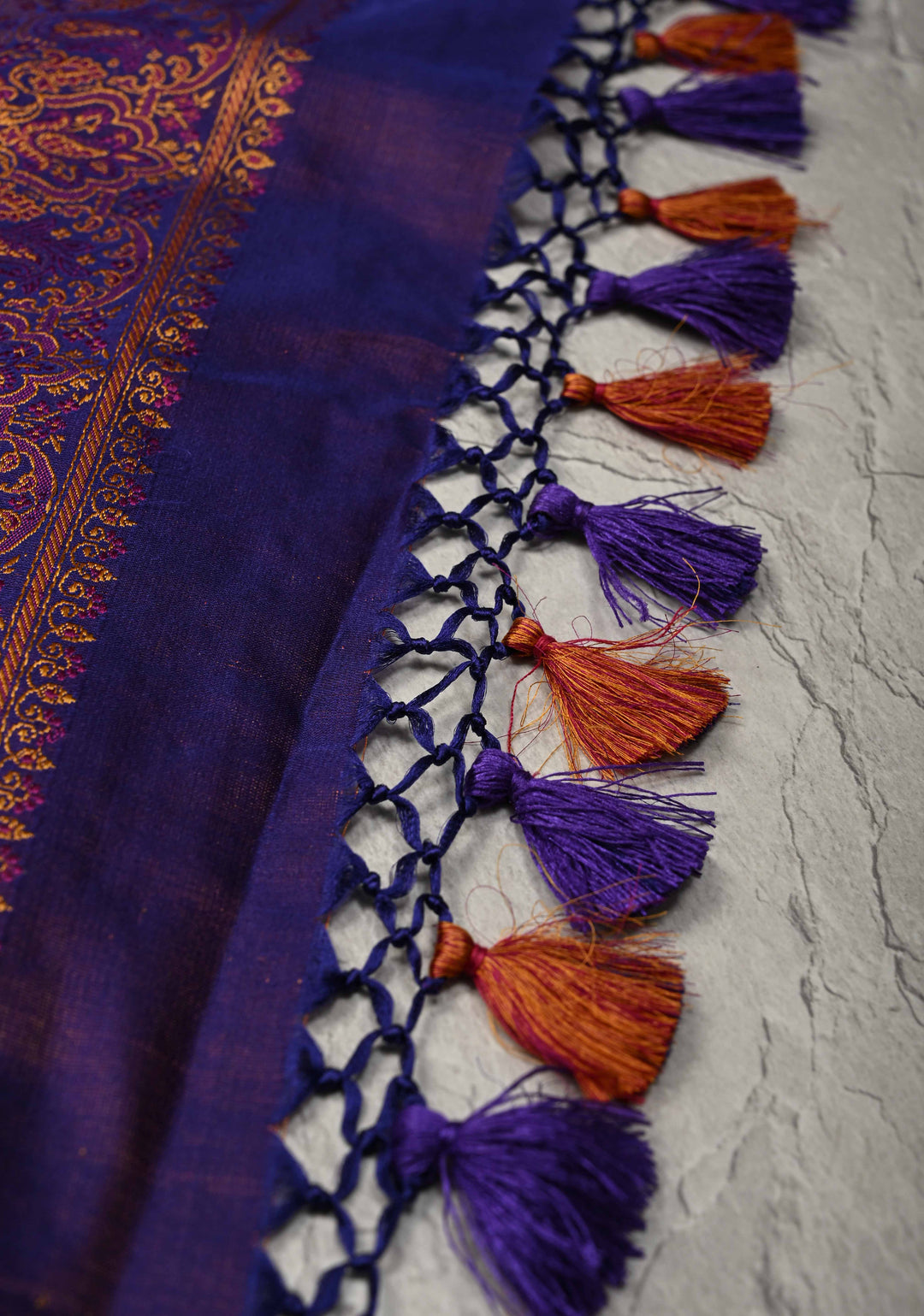Purple Dual Tone Tanchoi Banarasi Satin Silk Saree | SILK MARK CERTIFIED