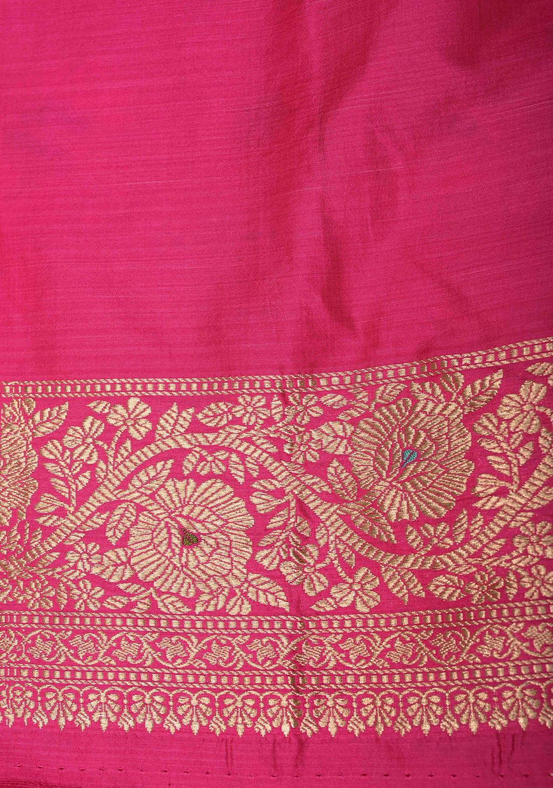Rani Pink Meenakari on Banarasi Katan Silk Saree with Floral Brocade Jaal and Zari Border-Pallu | SILK MARK CERTIFIED