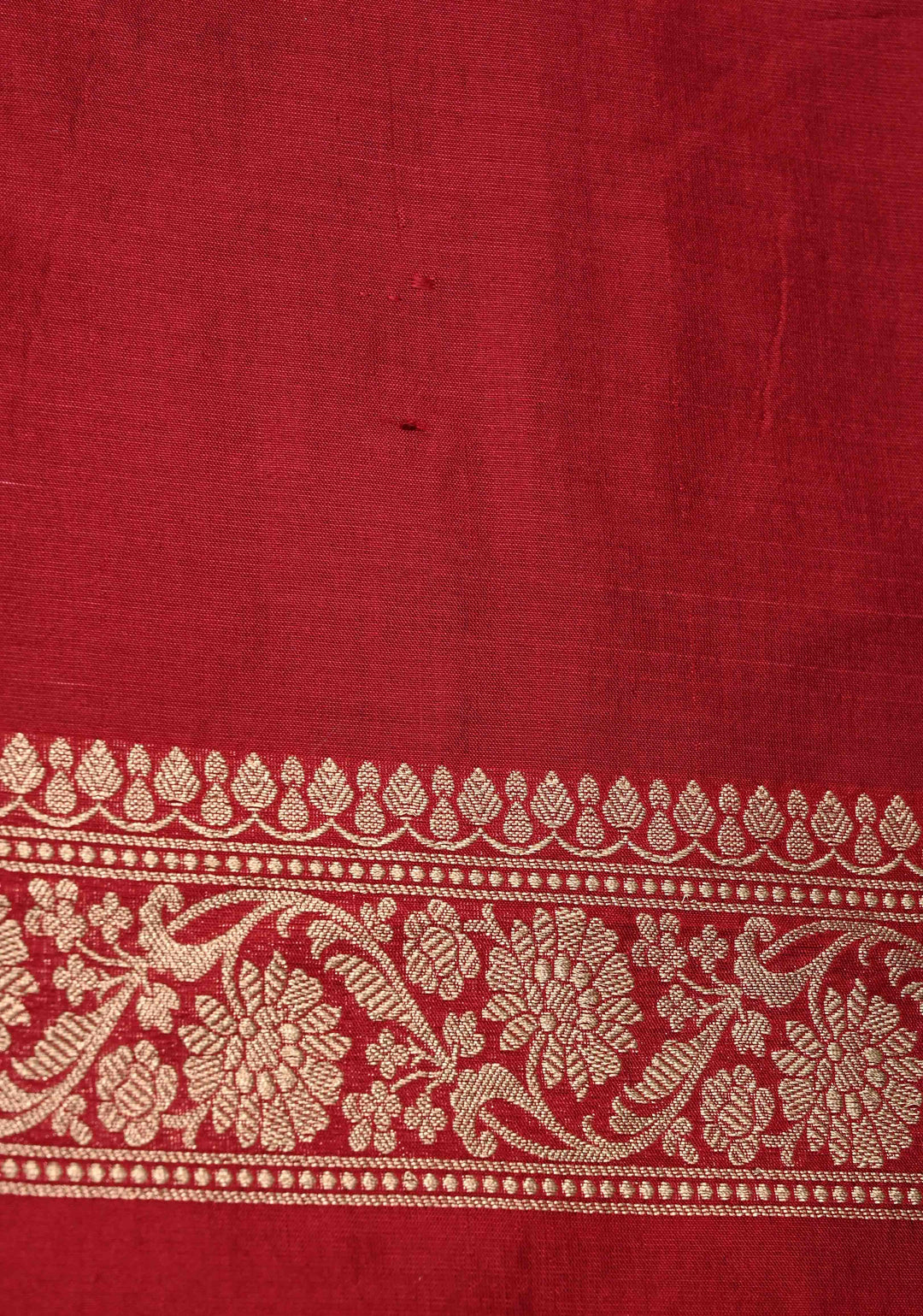 Red Banarasi Meenakari Katan Silk Saree with Chevron pattern  and Zari Border | SILK MARK CERTIFIED