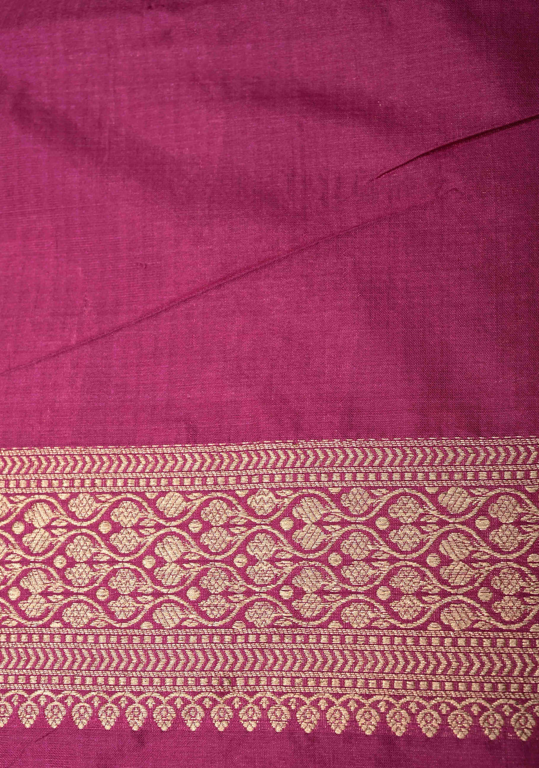 Magenta Banarasi Katan Silk Saree with Floral Brocade Jaal and Zari Border | SILK MARK CERTIFIED