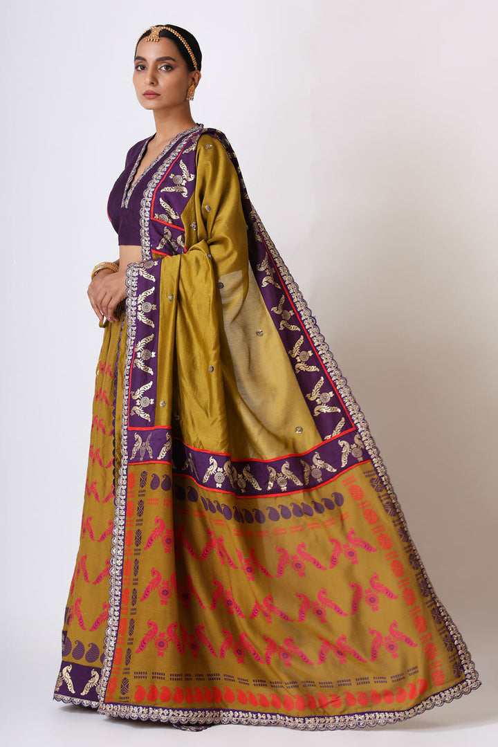 SMRITI OLIVE LEHENGA ( SET OF 3)