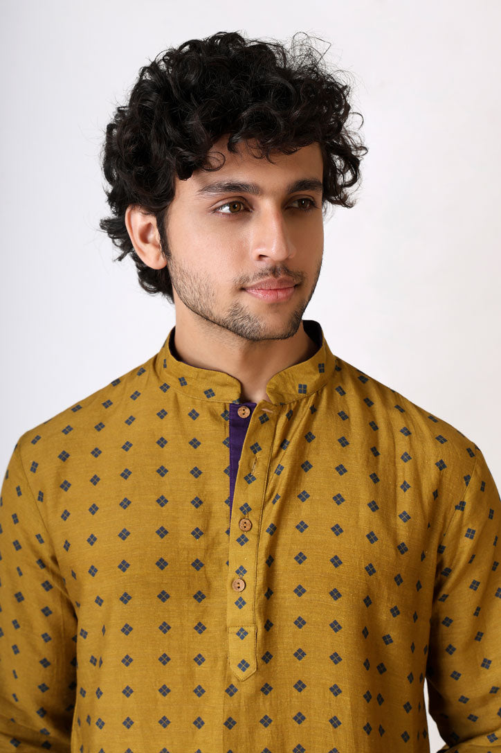 SMRITI OLIVE MAYIL SET ( kurta + pant + jacket ) | SHOBITAM