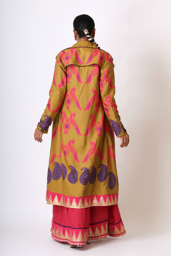 SMRITI OLIVE TRENCH COAT | SHOBITAM