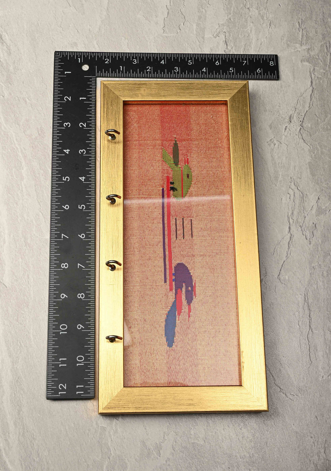 Pure Yeola Paithani Tissue Handloom Peacock Parrot Woven Framed Key Holder | SILK MARK CERTIFIED