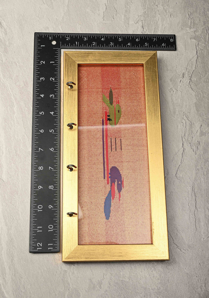 Pure Yeola Paithani Tissue Handloom Peacock Parrot Woven Framed Key Holder | SILK MARK CERTIFIED