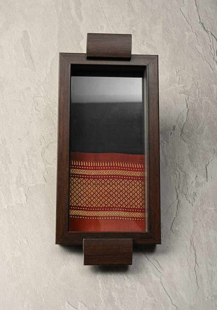 Pure Yeola Paithani Tissue Handloom  Handwoven Framed Tray | SILK MARK CERTIFIED