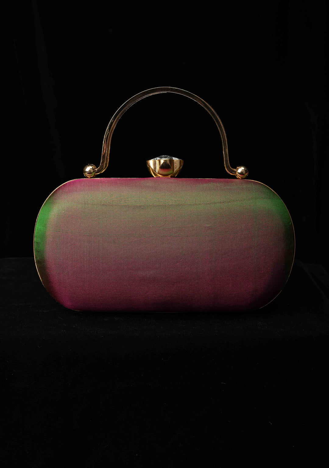 Yeola Paithani Pure Silk Clutch in Purple Dual Tone  | SILK MARK CERTIFIED
