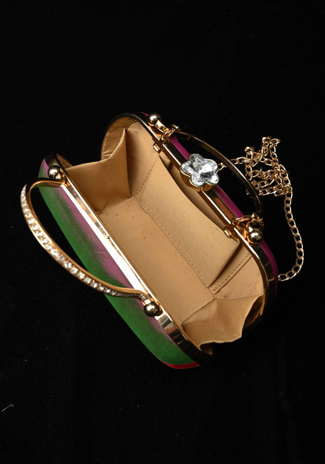 Yeola Paithani Pure Silk Clutch in Purple Dual Tone  | SILK MARK CERTIFIED