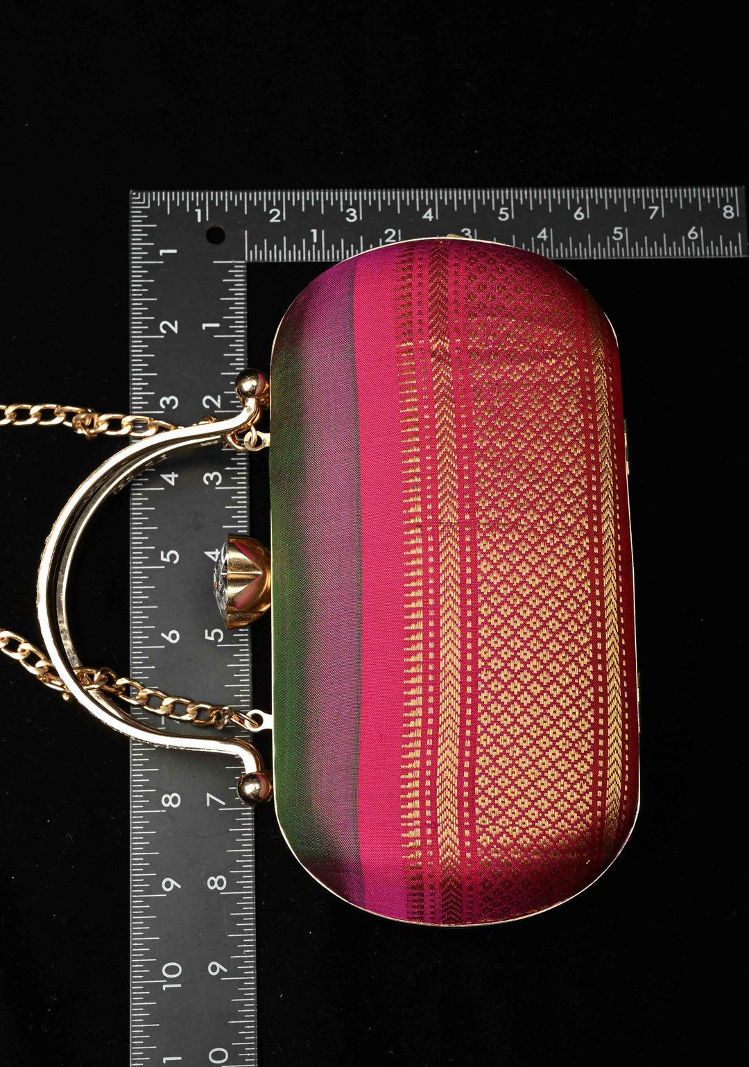 Yeola Paithani Pure Silk Clutch in Purple Dual Tone  | SILK MARK CERTIFIED