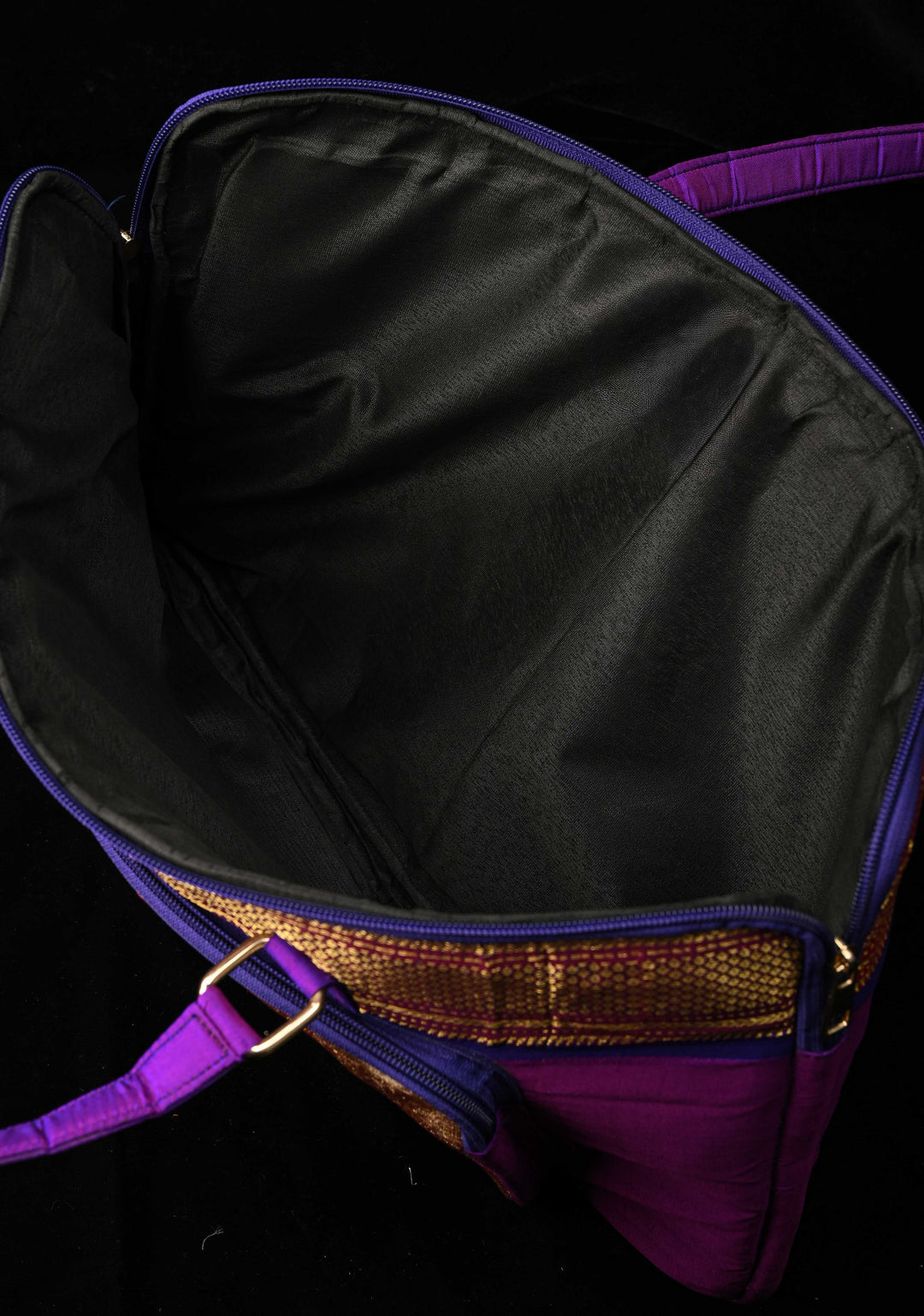 Purple Pure Silk Paithani Laptop Bag with Zari Border and Parrot Peacock Tissue Handwoven Motifs | SILK MARK CERTIFIED