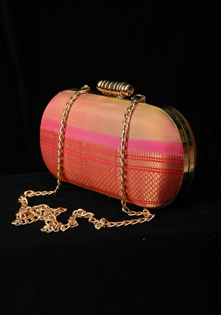 Pure Yeola Paithnai Silk Clutch with Zari Border | SILK MARK CERTIFIED