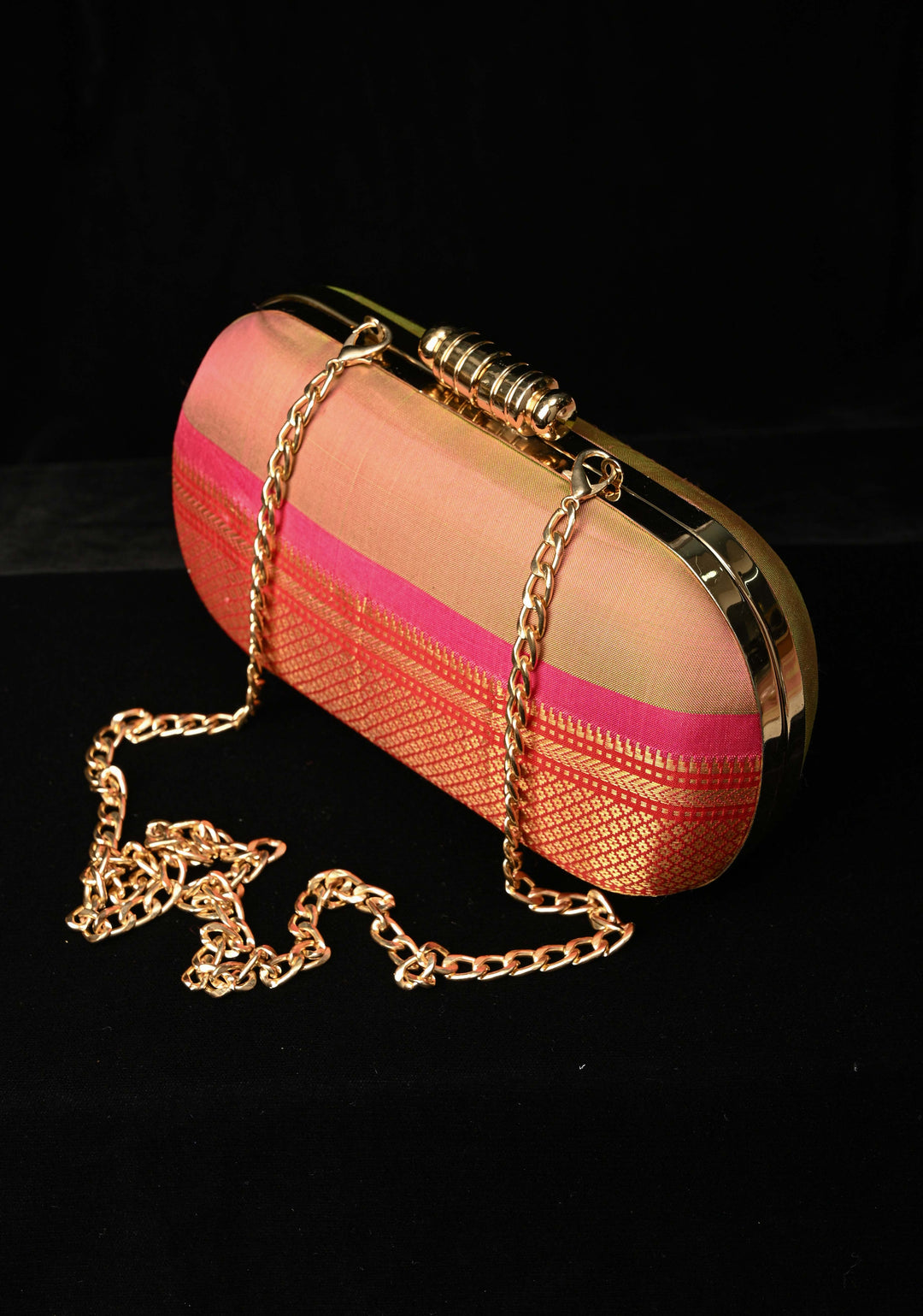 Pure Yeola Paithnai Silk Clutch with Zari Border | SILK MARK CERTIFIED