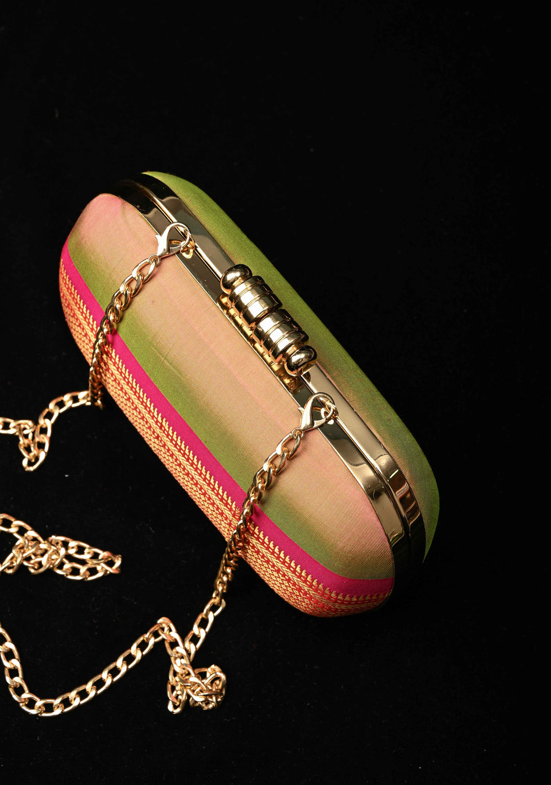Pure Yeola Paithnai Silk Clutch with Zari Border | SILK MARK CERTIFIED