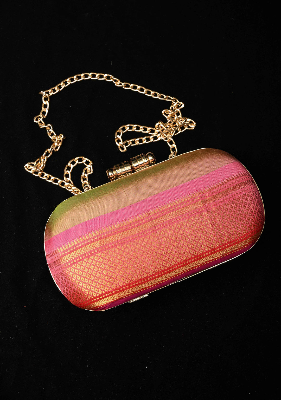 Pure Yeola Paithnai Silk Clutch with Zari Border | SILK MARK CERTIFIED
