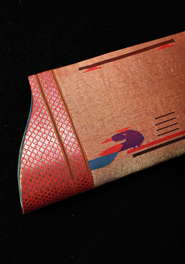 Authentic Handcrafted Paithani Pure Silk Clutch with Birds Motifs | SILK MARK CERTIFIED