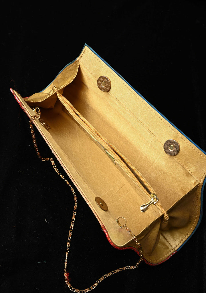 Authentic Handcrafted Paithani Pure Silk Clutch with Birds Motifs | SILK MARK CERTIFIED