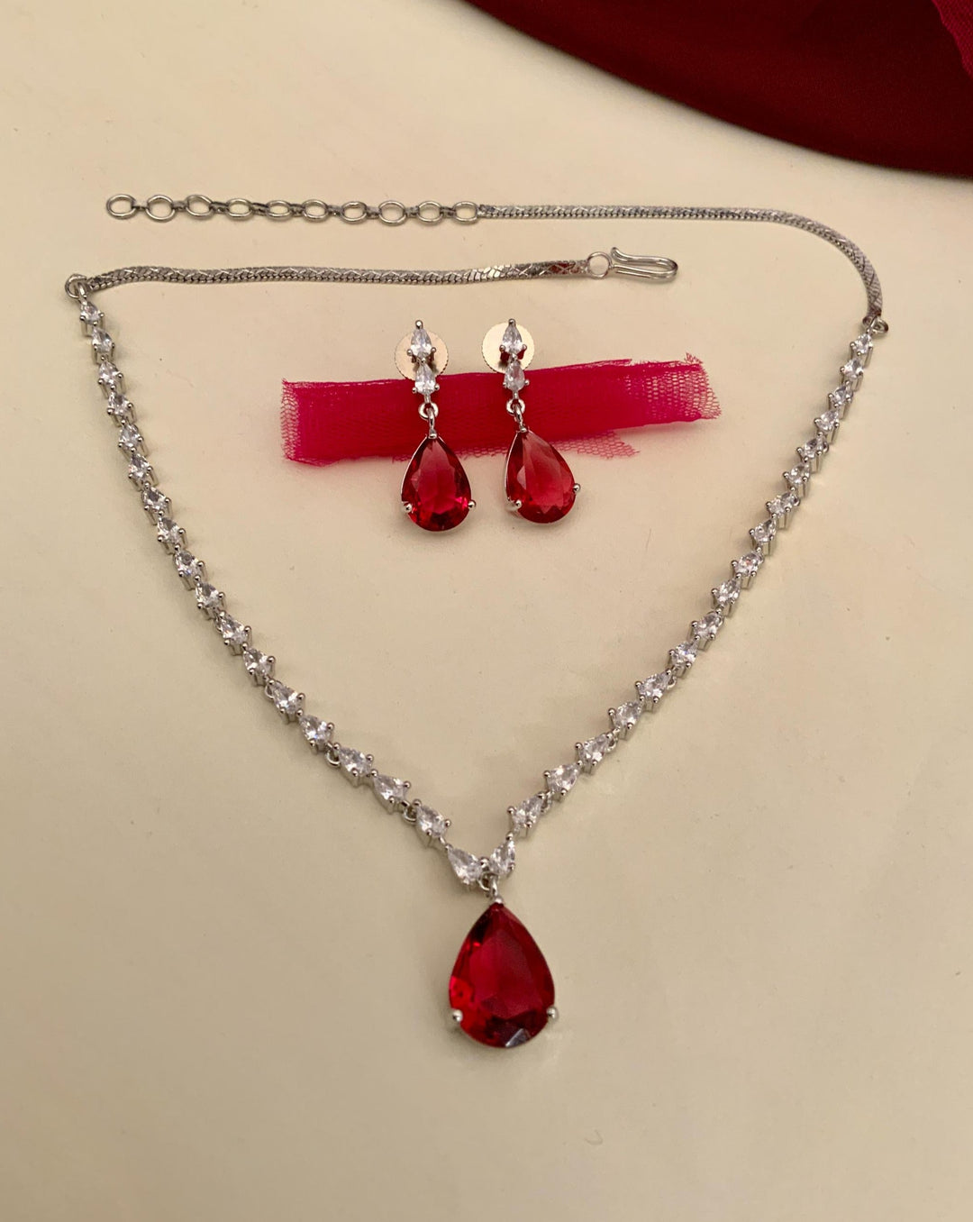 American Diamond Pendant Set – Luxury Elegant Sparkle | SHOBITAM