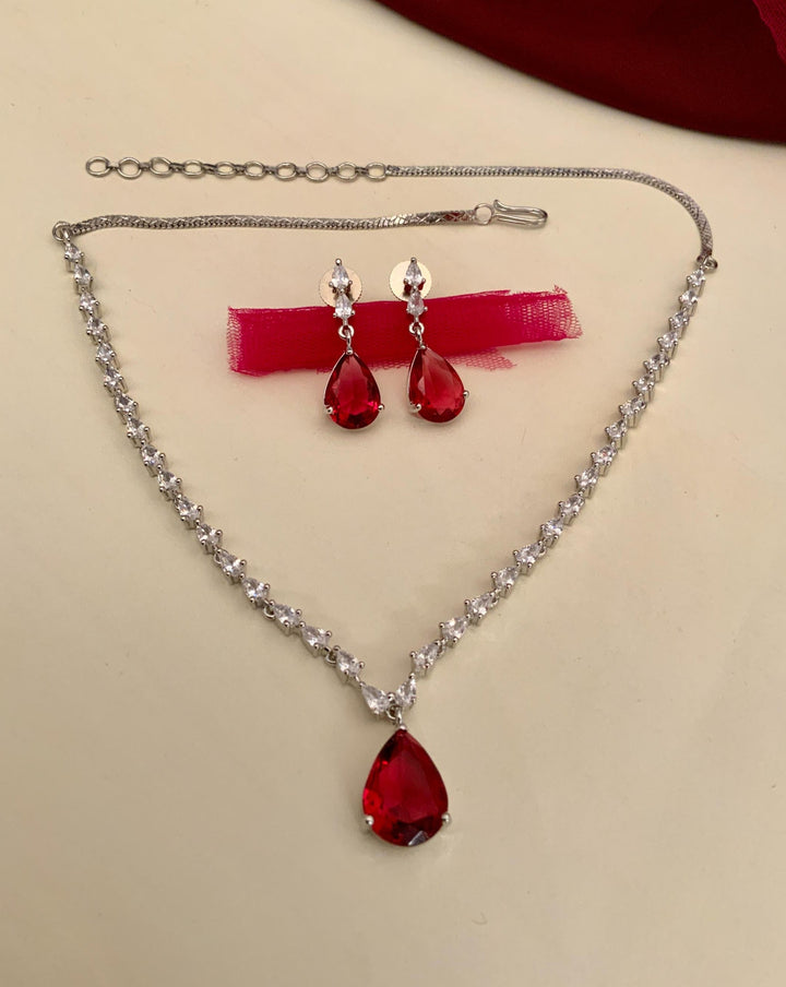 American Diamond Pendant Set – Luxury Elegant Sparkle | SHOBITAM