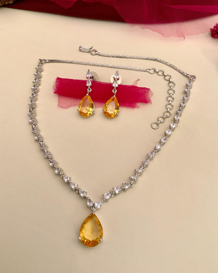 American Diamond Pendant Set – Luxury Elegant Sparkle | SHOBITAM