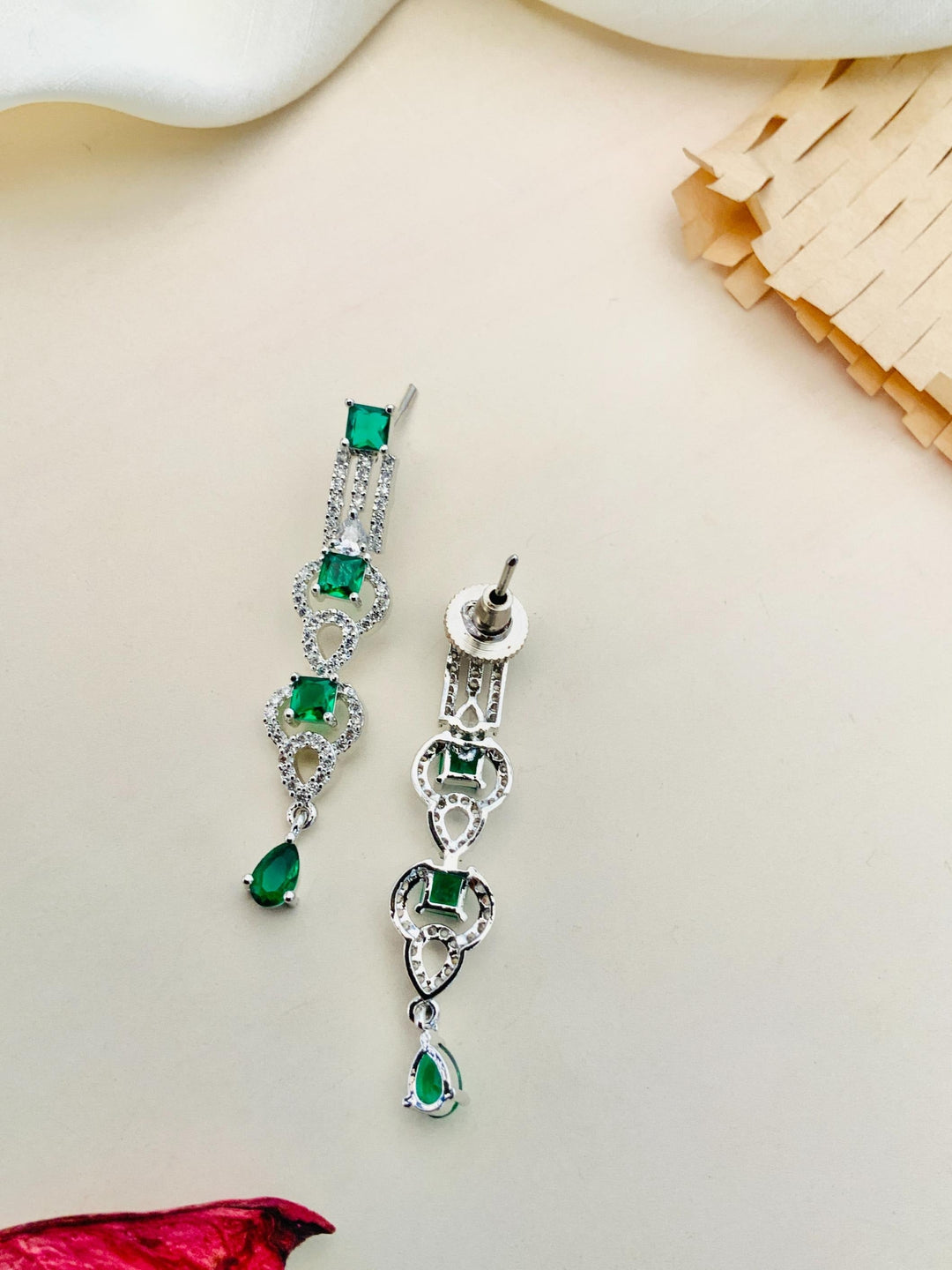 Premium Silver Plated American Diamond Necklace Set |SHOBITAM
