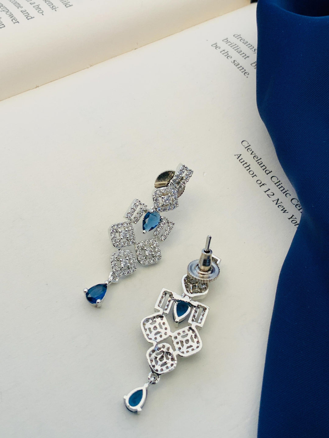 Blue American Diamond Necklace Set for Women | SHOBITAM
