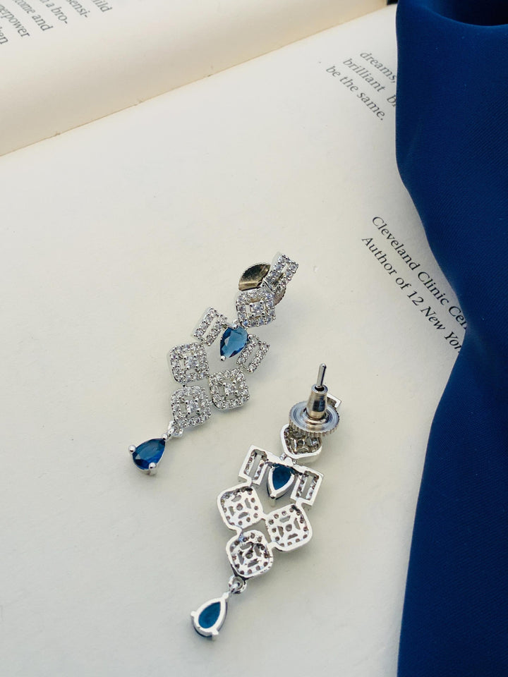 Blue American Diamond Necklace Set for Women | SHOBITAM