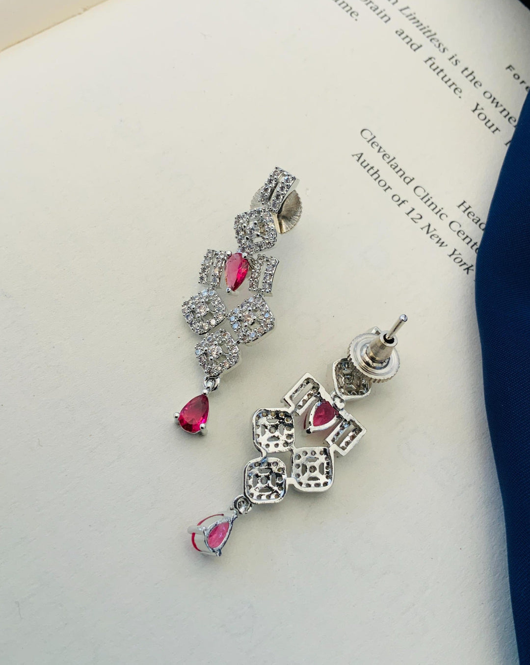 Blue American Diamond Necklace Set for Women | SHOBITAM