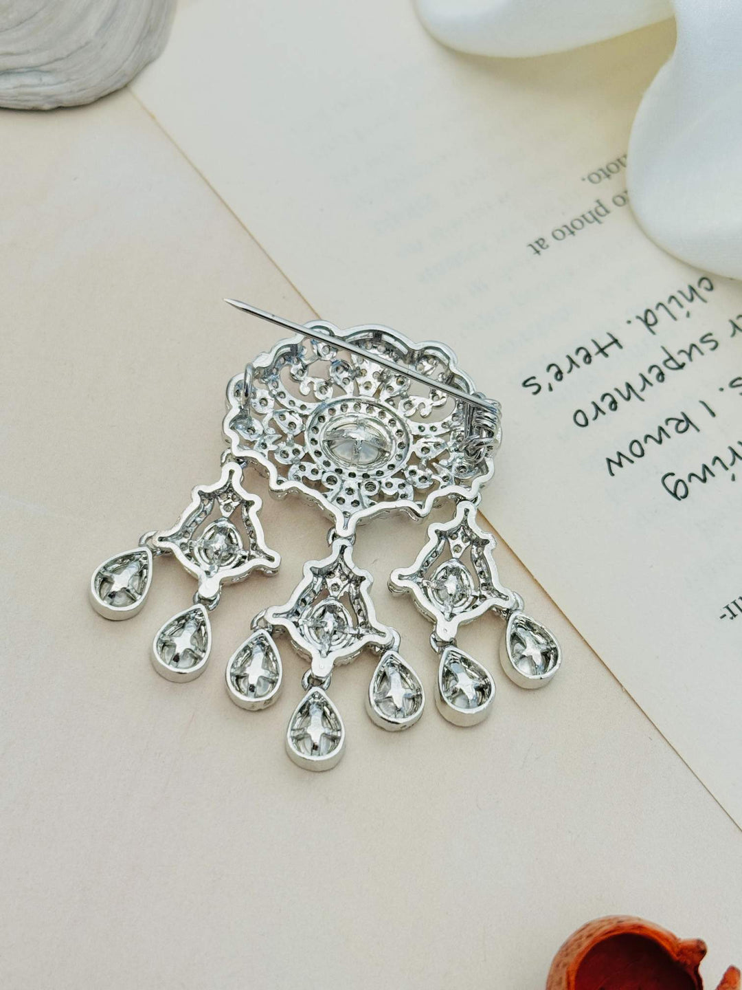 Wedding Premium Gold Plated Polki Men Brooch Pin | SHOBITAM