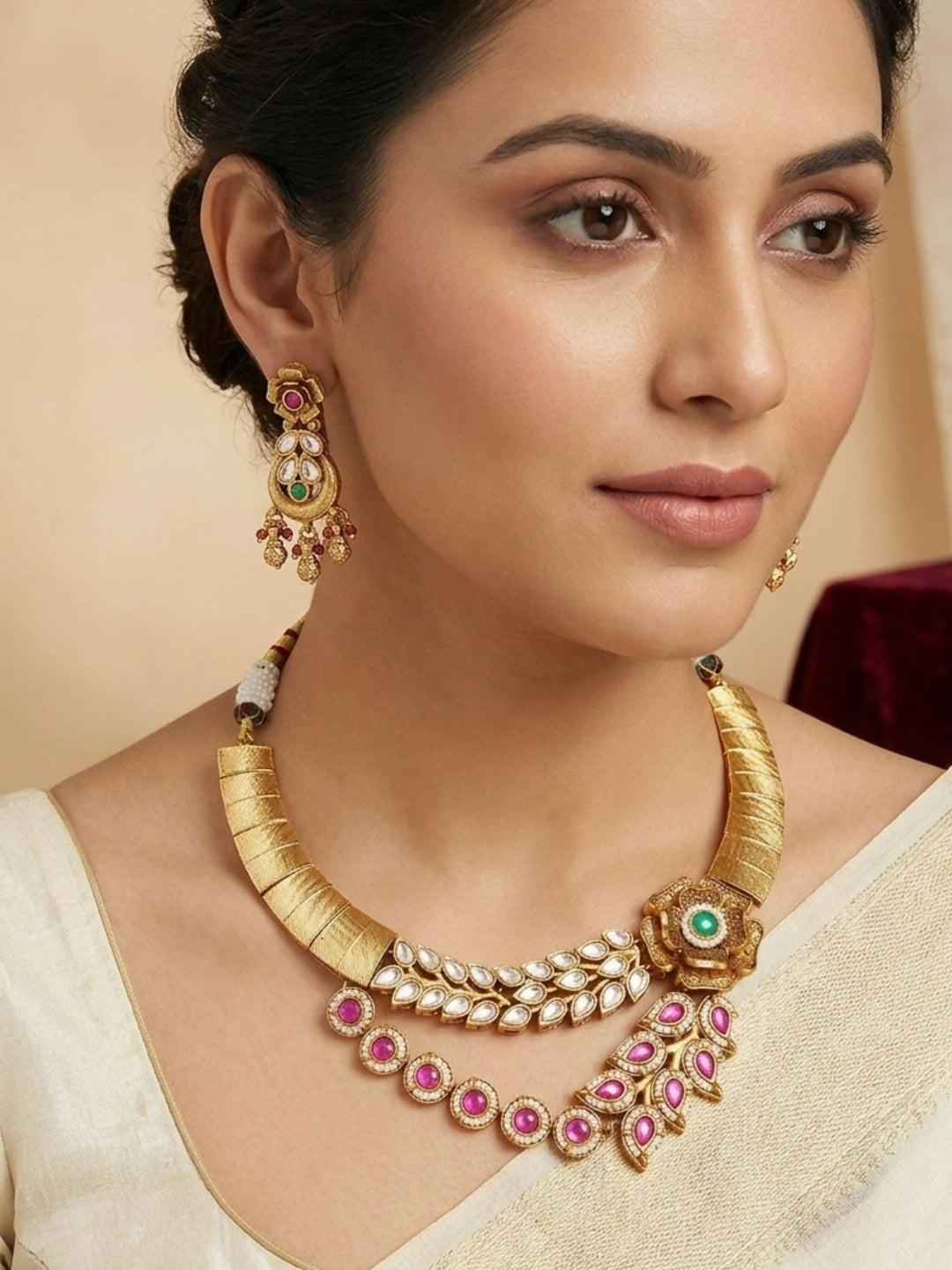 Premium Designer Imitation Bridal Jewellery Necklace Set | SHOBITAM