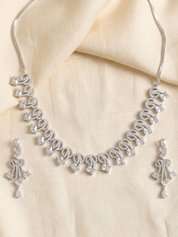 Premium Royal Blue Party Wear Necklace Set | SHOBITAM