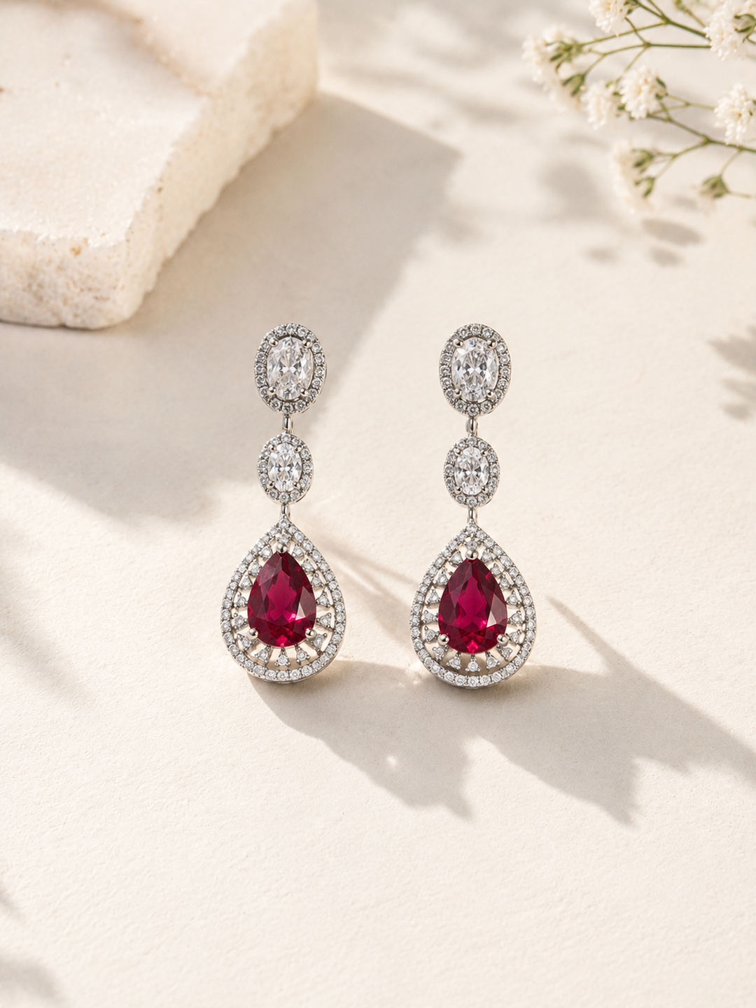Silver Plated Green Stone Jewellery Set – Luxury Glam | SHOBITAM