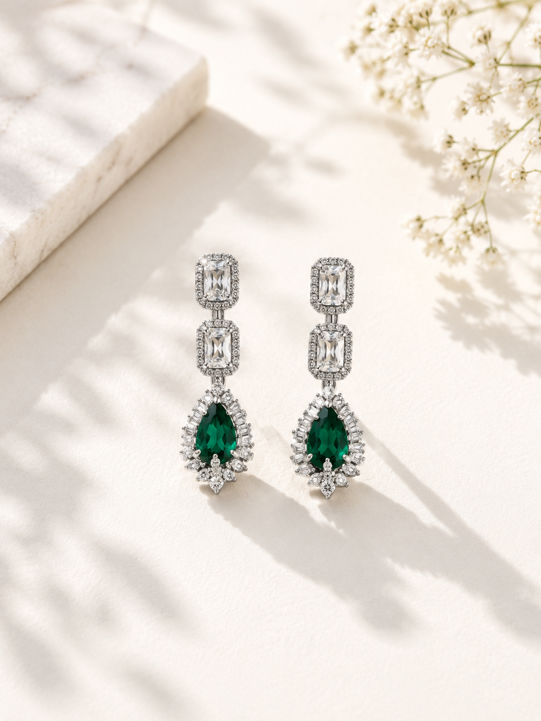 Ruby Diamond Look Necklace Set – Sparkling Party Glam | SHOBITAM